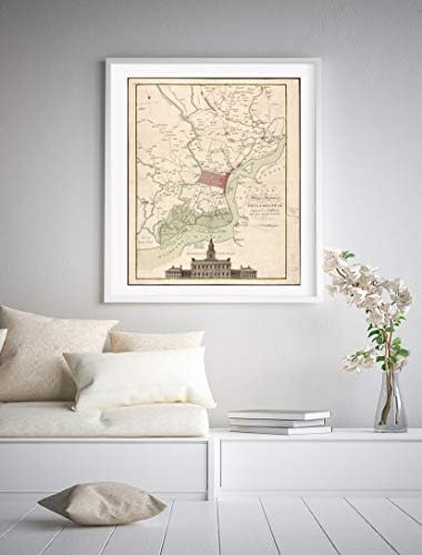 1777 מפה | מפת העיר והסביבה של פילדלפיה | בעלי קרקעות | פנסילבניה | פנסיל